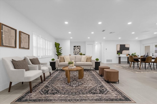 living room with french doors