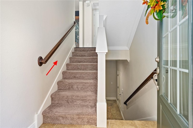 stairway with ornamental molding