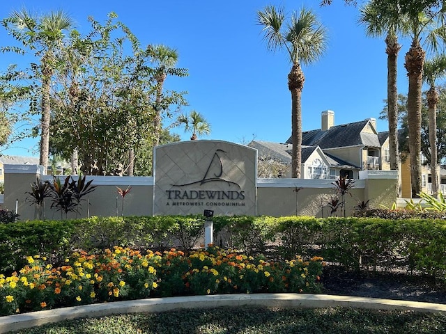 view of community sign