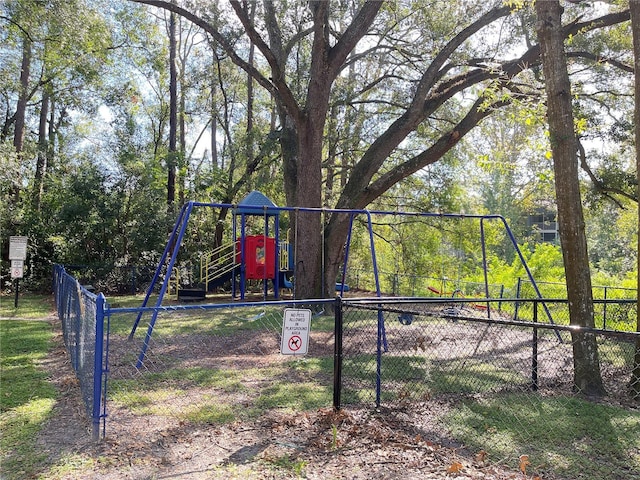 view of yard with a playground