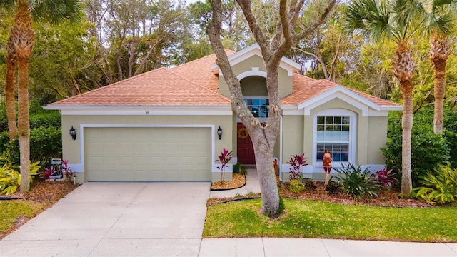 view of front of house with a garage