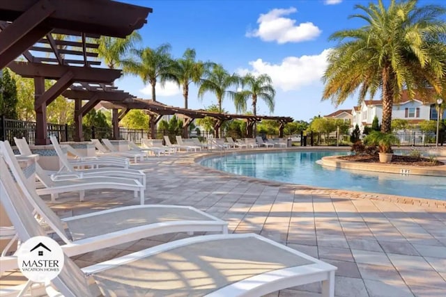 view of pool featuring a patio area