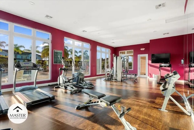 workout area with plenty of natural light