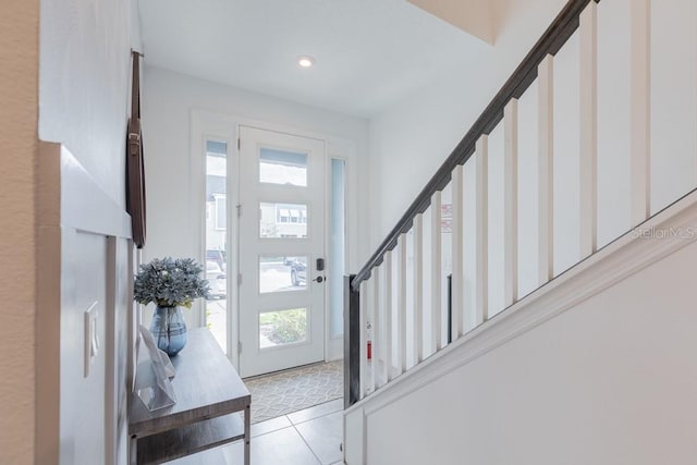 view of tiled entrance foyer