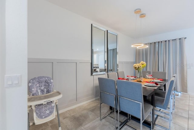 view of tiled dining room