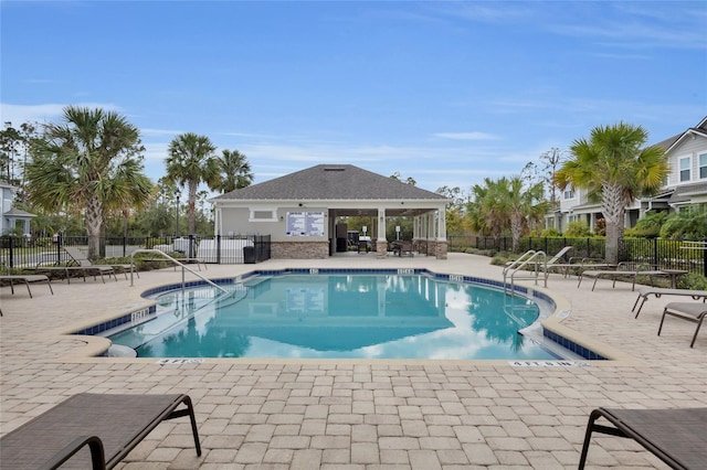 view of pool featuring a patio area