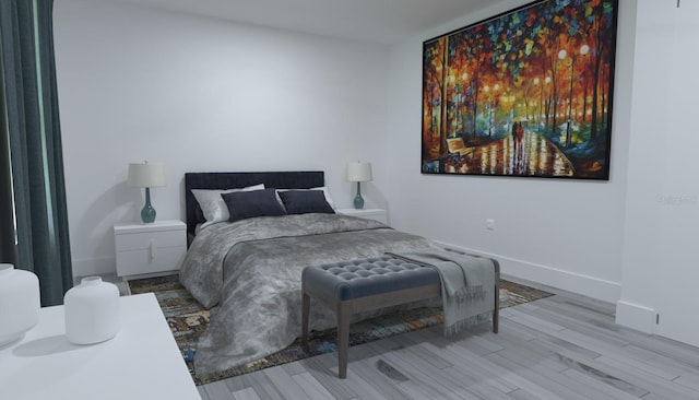 bedroom featuring light hardwood / wood-style flooring