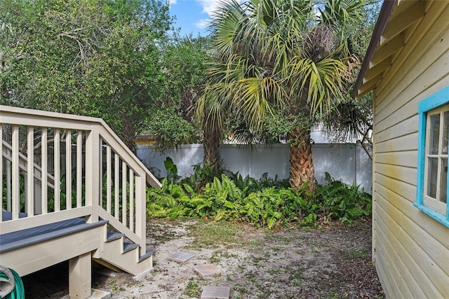 view of yard featuring a deck