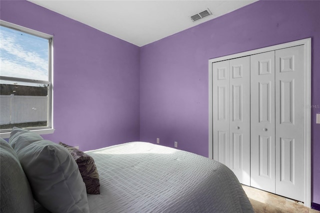 bedroom with a closet