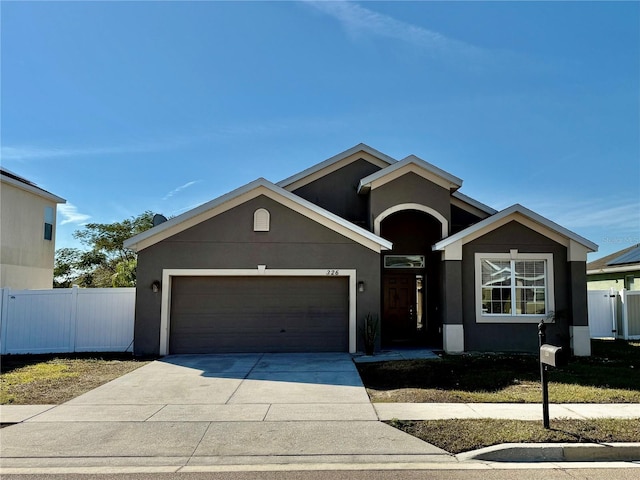 view of front of house with a garage