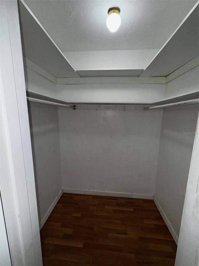 spacious closet with wood finished floors