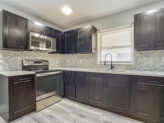 kitchen featuring tasteful backsplash, sink, and stainless steel appliances