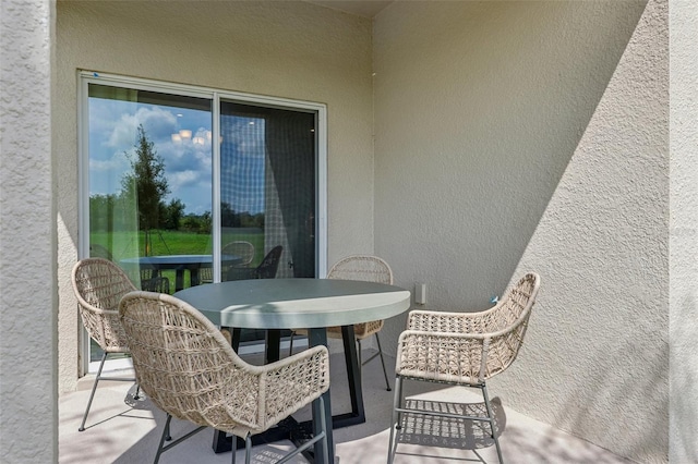 balcony featuring a patio area