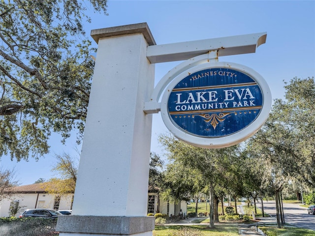 view of community sign