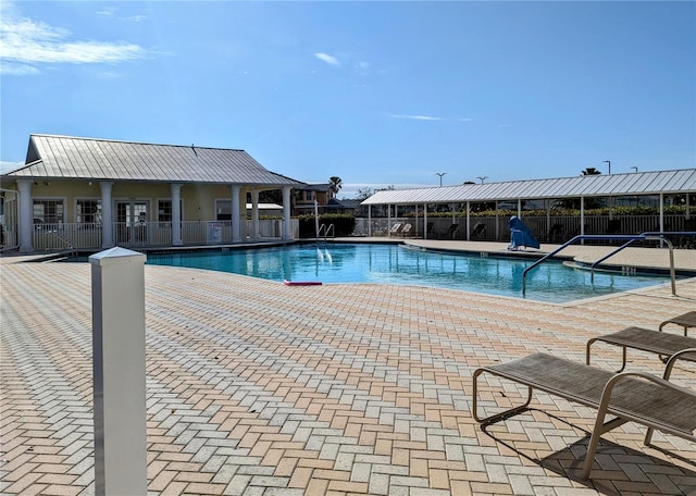 view of pool with a patio