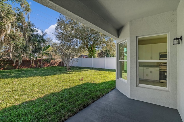 view of yard featuring a patio area