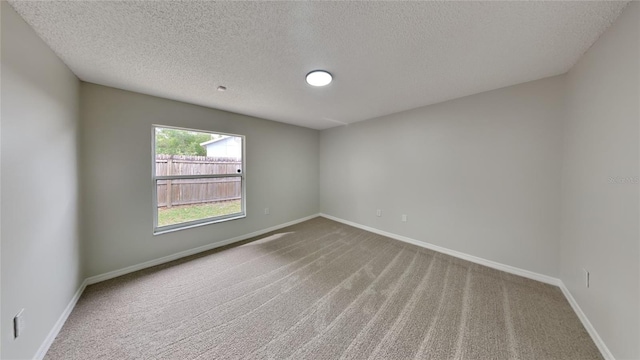 spare room with carpet flooring and a textured ceiling