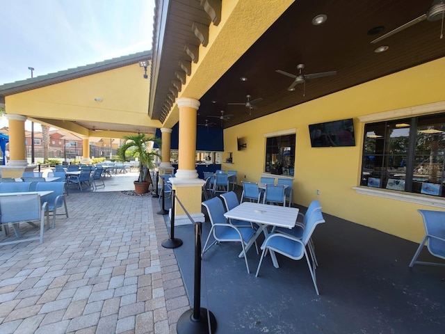 view of patio / terrace with ceiling fan