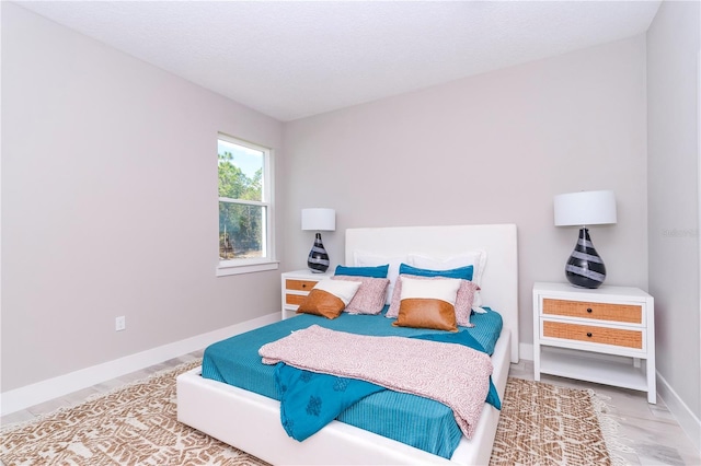 bedroom with a textured ceiling