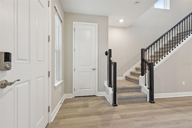 foyer featuring light wood-type flooring