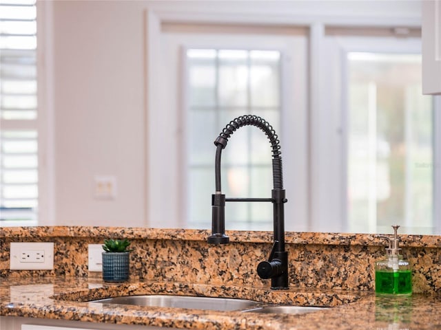 interior details with sink and stone counters