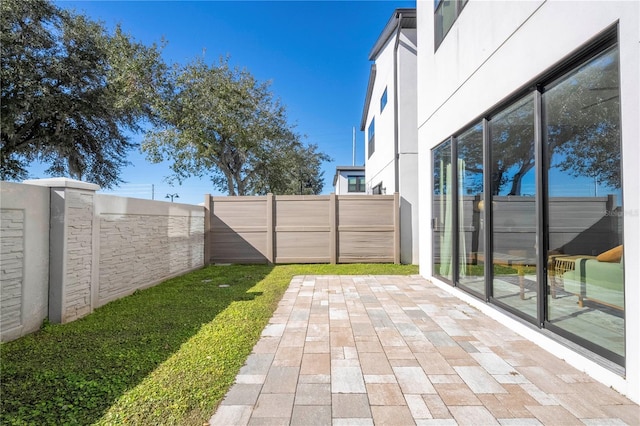 view of yard featuring a patio area