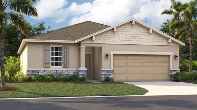 1708 Columbus Path, Saint Cloud, FL 34771 - view of front facade featuring a garage and a front lawn
