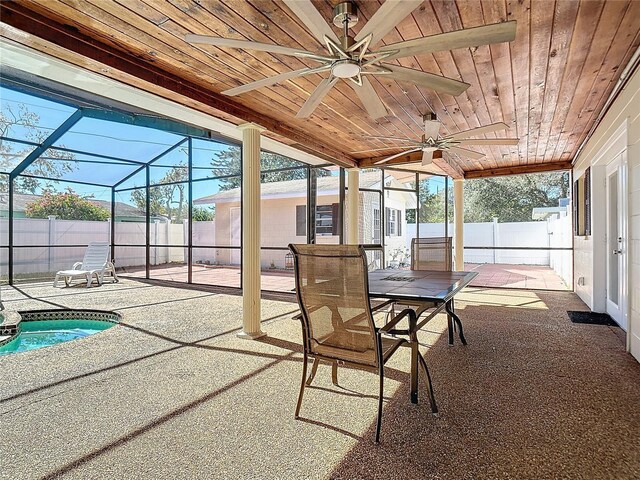 1037 Poinsetta St, Cocoa, FL 32927 - sunroom / solarium featuring a ceiling fan and plenty of natural light