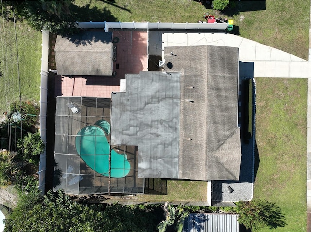 1037 Poinsetta St, Cocoa, FL 32927 - view from above of property featuring a pool area