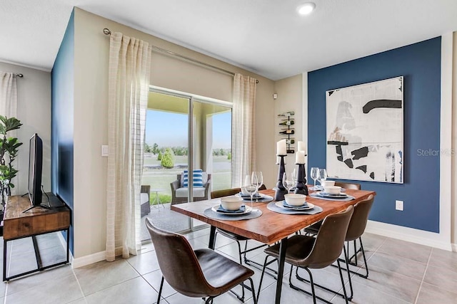 view of tiled dining space