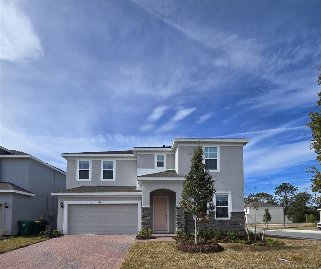 view of property with a garage