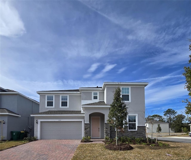 view of property with a garage