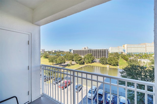 balcony with a water view