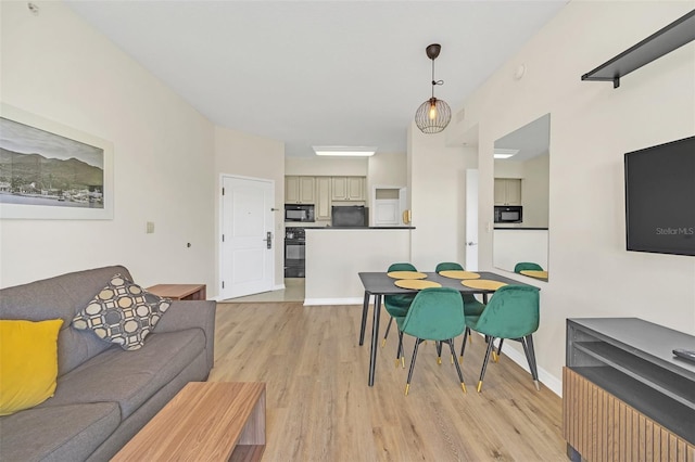 living room featuring light wood-type flooring