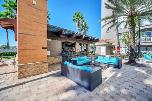 view of patio / terrace featuring an outdoor living space