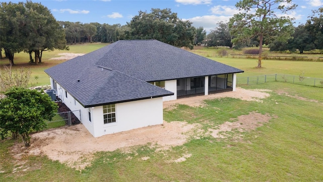 drone / aerial view with a rural view