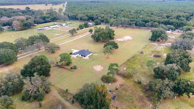 drone / aerial view with a rural view