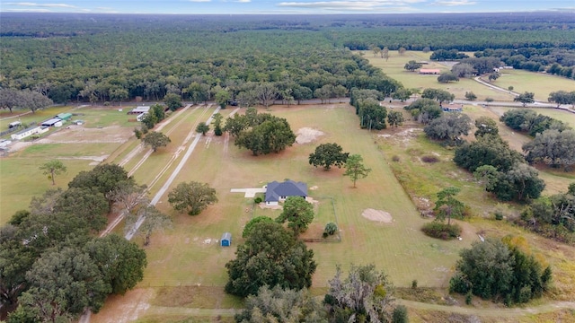 aerial view with a rural view