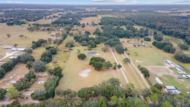 aerial view with a rural view