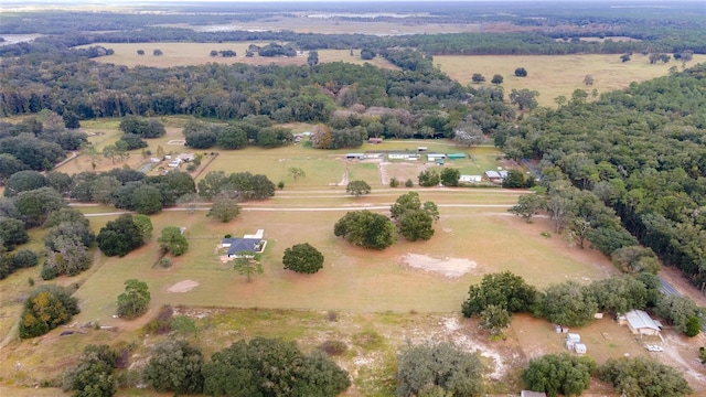 aerial view with a rural view