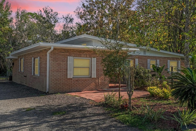 single story home with a patio area