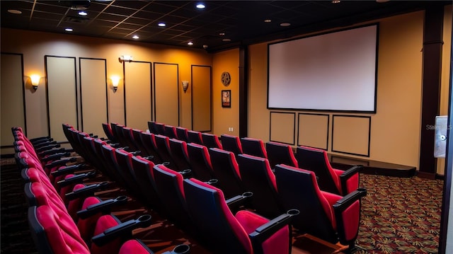 view of carpeted cinema room