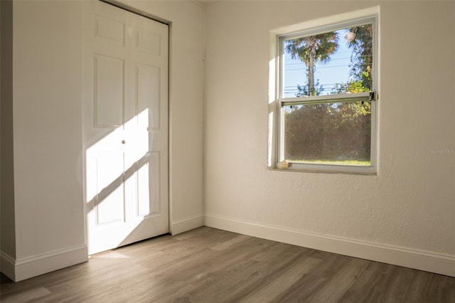 interior space with hardwood / wood-style floors