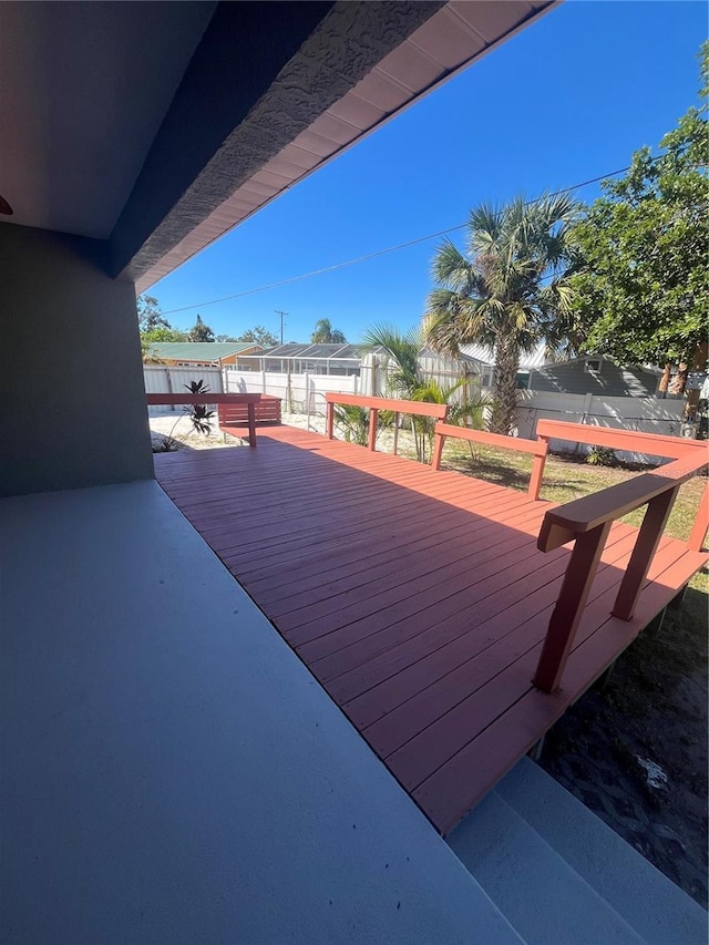 6336 Florida Cir, Apollo Beach, FL 33572 - wooden deck featuring a fenced backyard