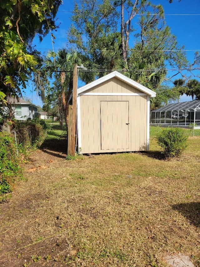 view of shed