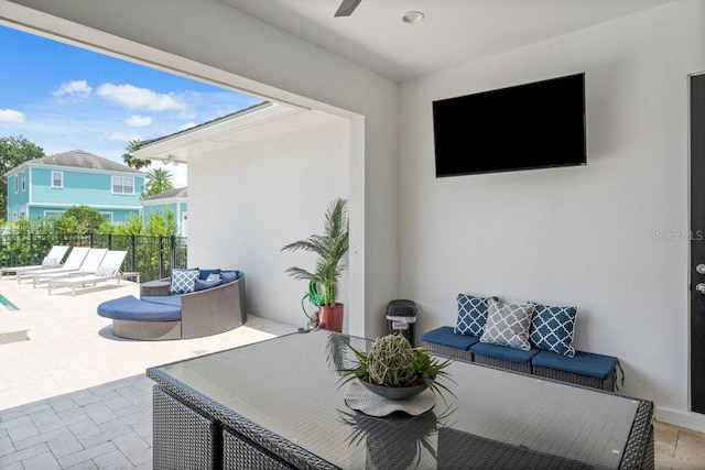 view of patio / terrace featuring an outdoor living space