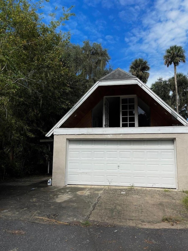 view of garage