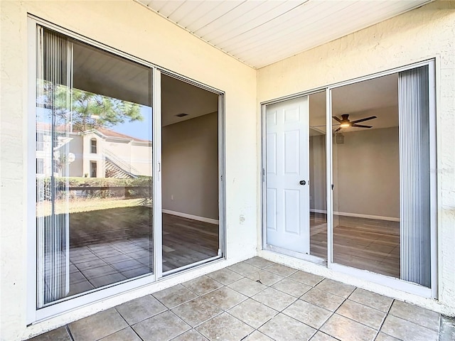 interior space with a patio area