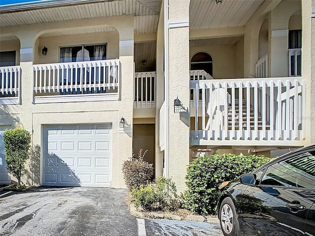 exterior space featuring a garage