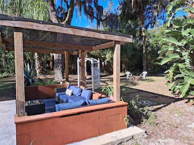 view of patio featuring an outdoor hangout area